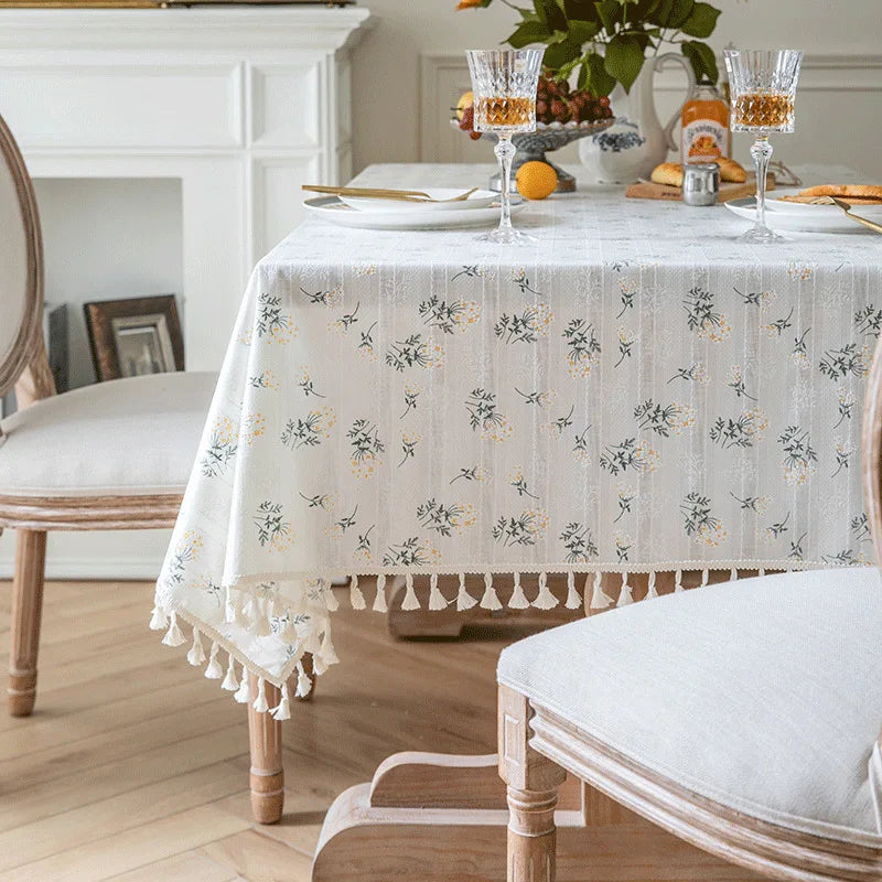 Korean Style Daisy Cotton Tablecloth