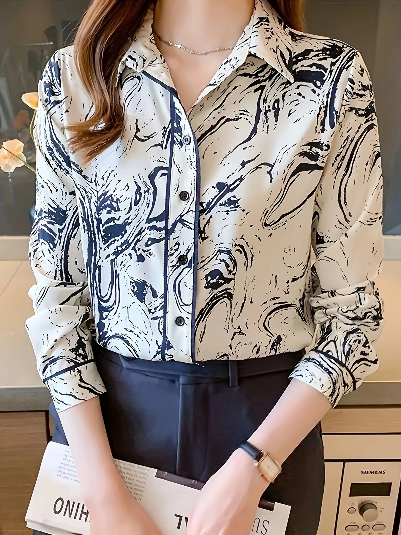 Elegant Flower Print Blouse 2024