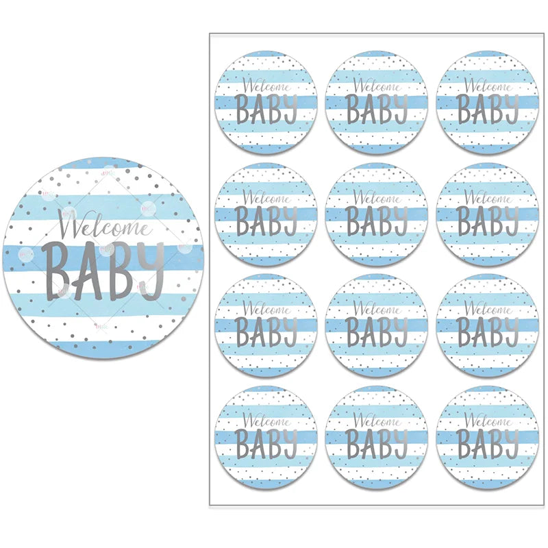 Welcome Baby Boy Elephant Stickers