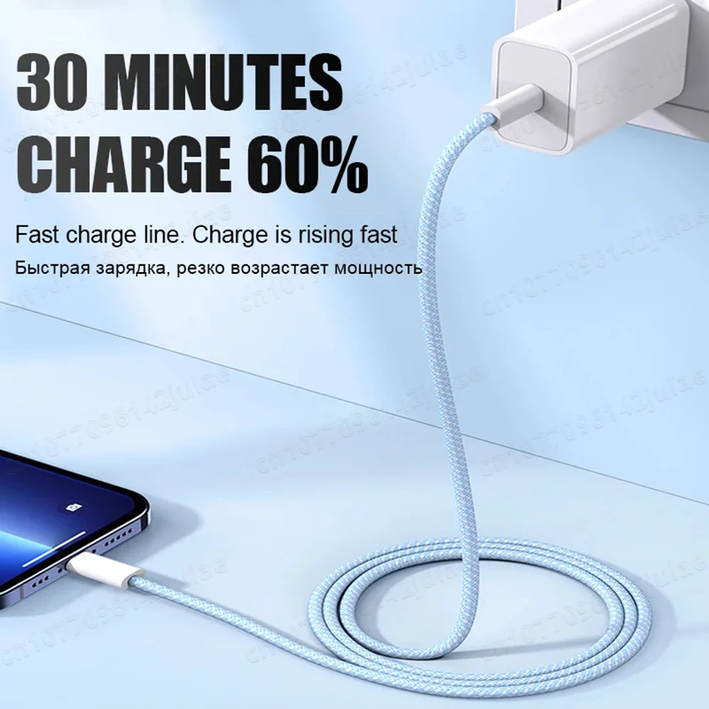 PD 35W Fast Charging Type C Cables for iPhone 15