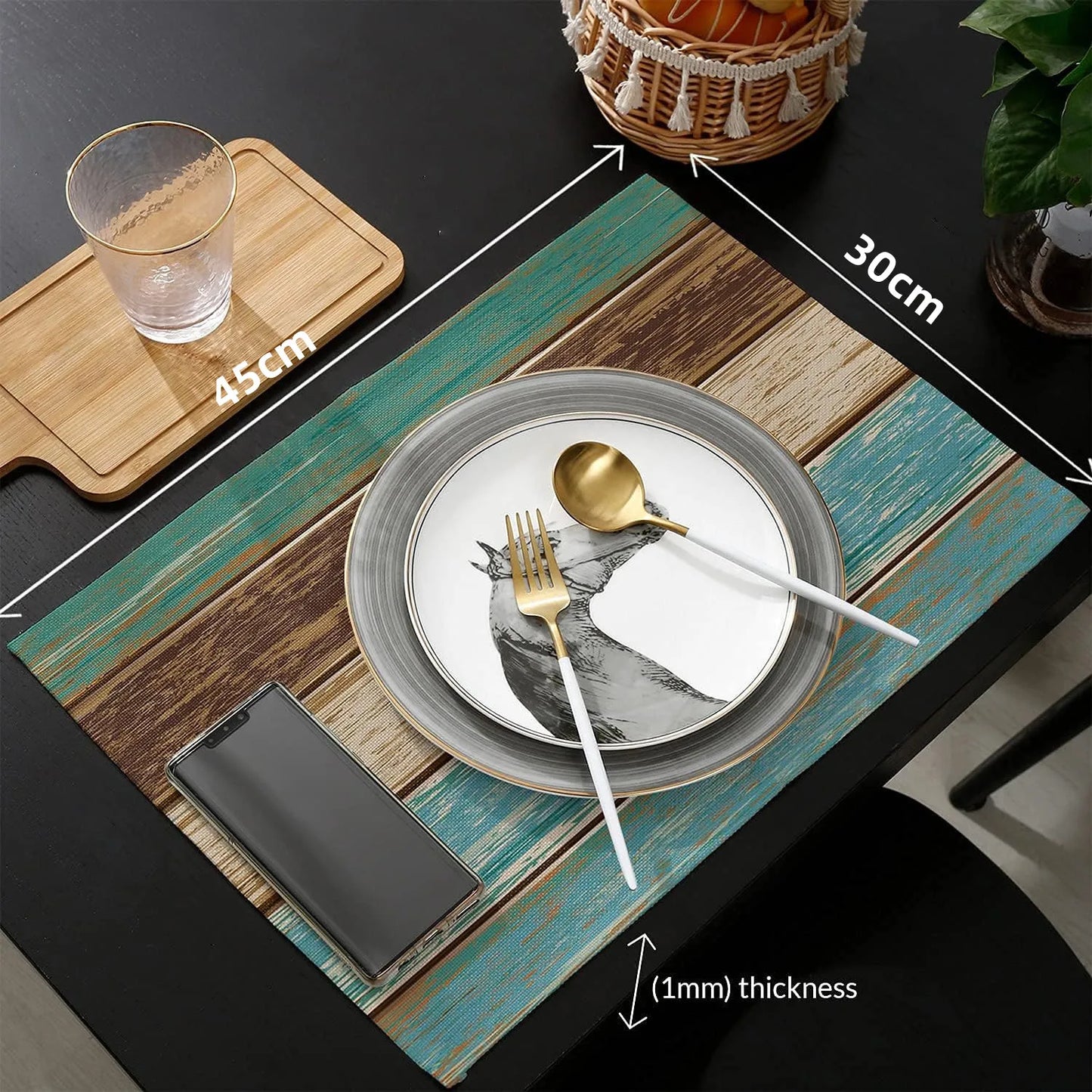 Rustic Wood Texture Placemats Set