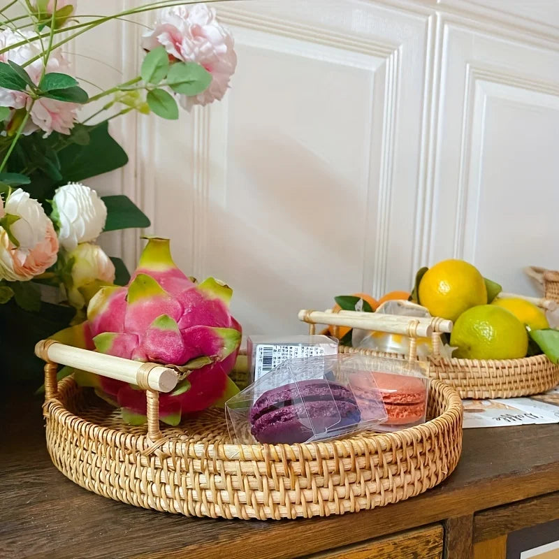 Handmade Rattan Storage Tray - Versatile & Elegant