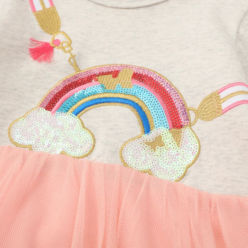 Little Maven Rainbow Sequin Dress for Girls