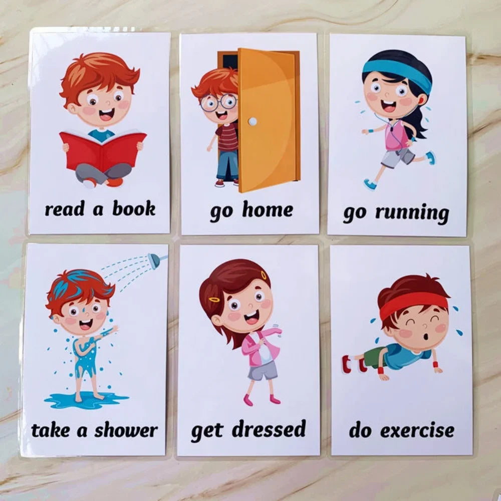 Interactive Cartoon Learning Cards for Kids