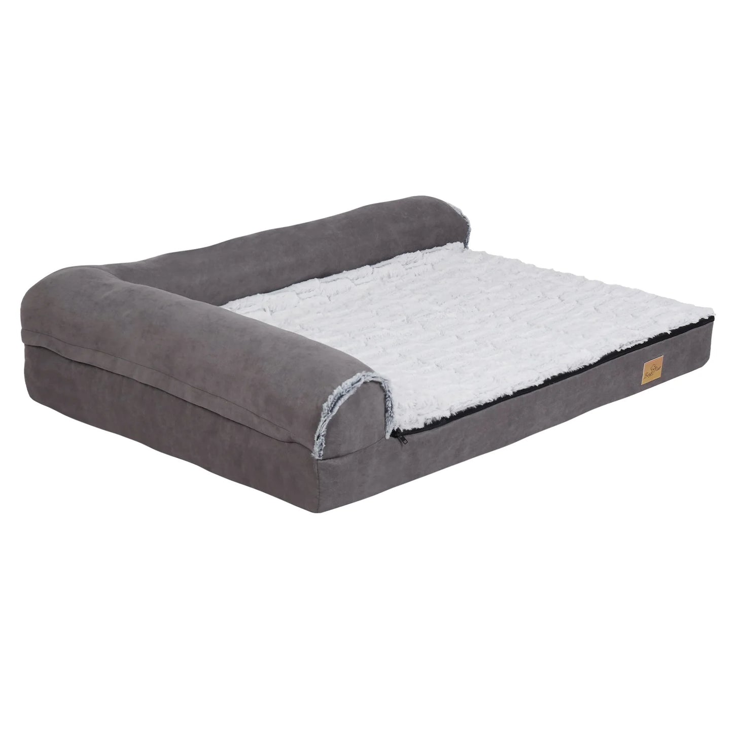 Luxury L-Shape Bolster Dog Bed for Extra Large Dogs