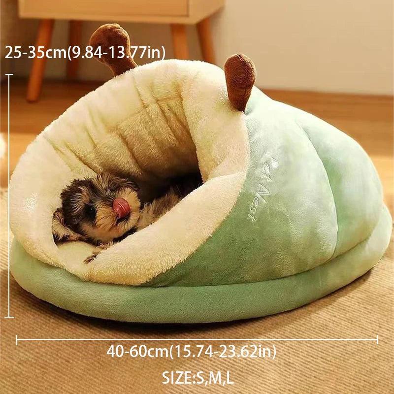 Breathable Small Dog Kennel Bed - Cute Slippers Shaped Pet House