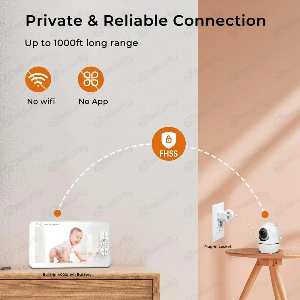 HD 1080P Baby Monitor with 7\" Screen