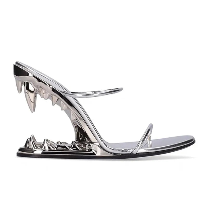 Metal Tooth High-Heeled Sandals - Size 44