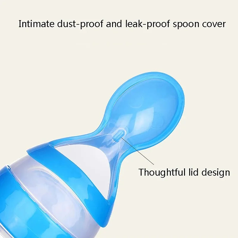 Baby Silicone Feeding Bottle & Training Spoon Set