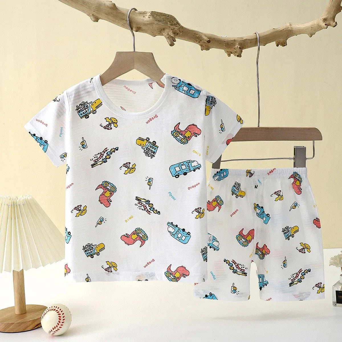 Kids Summer Cotton T-shirt Shorts Set