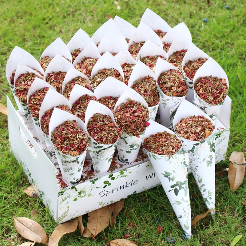 Wedding Confetti Cone Holder Set