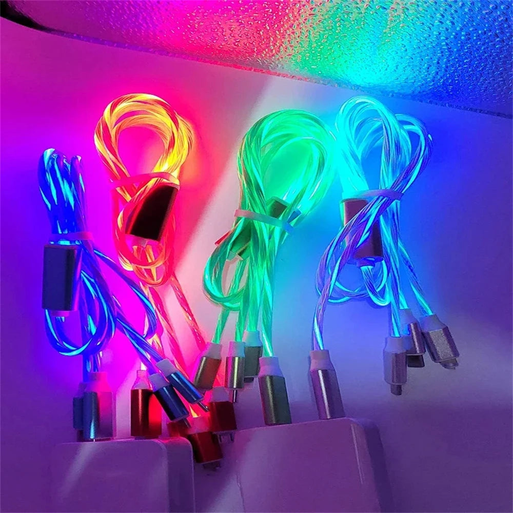 Glowing LED 3 IN 1 Fast Charger Cable