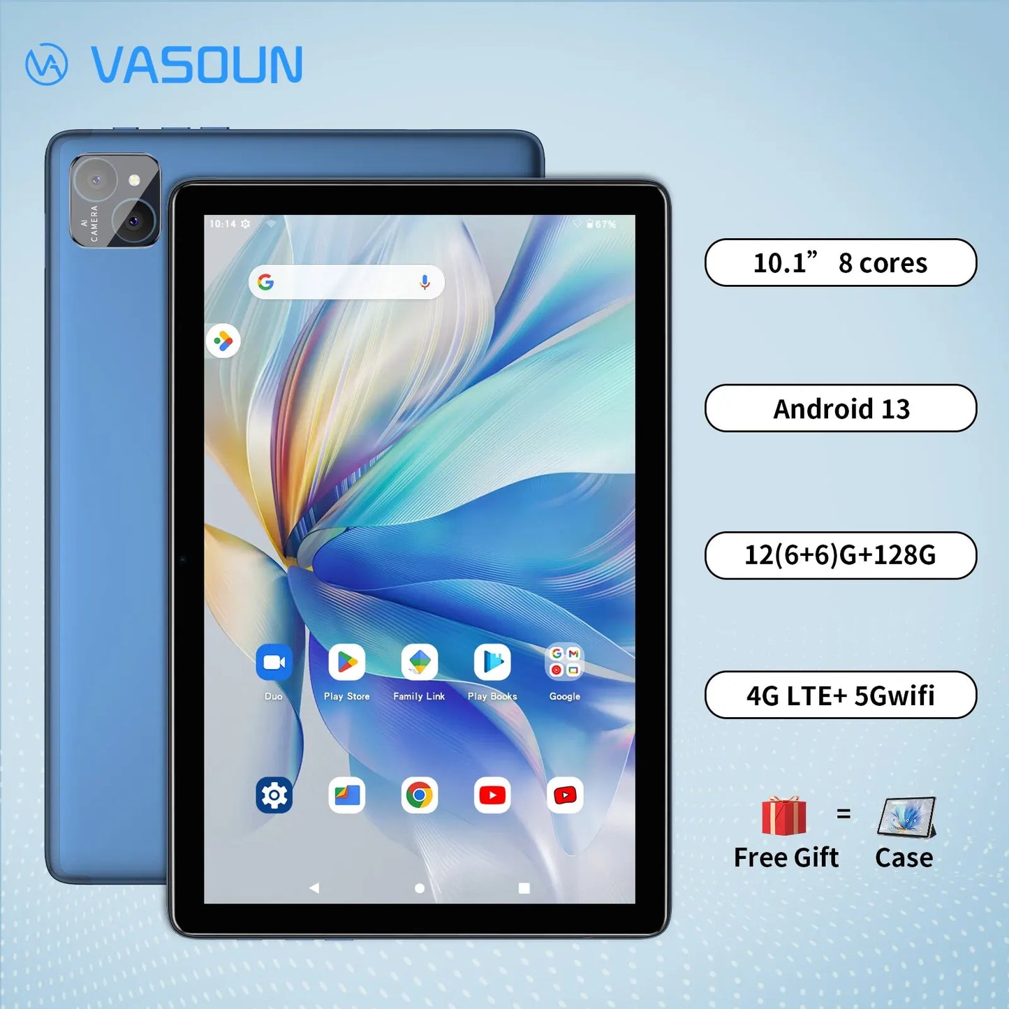 VASOUN Android 13 Tablet - 10.1\"