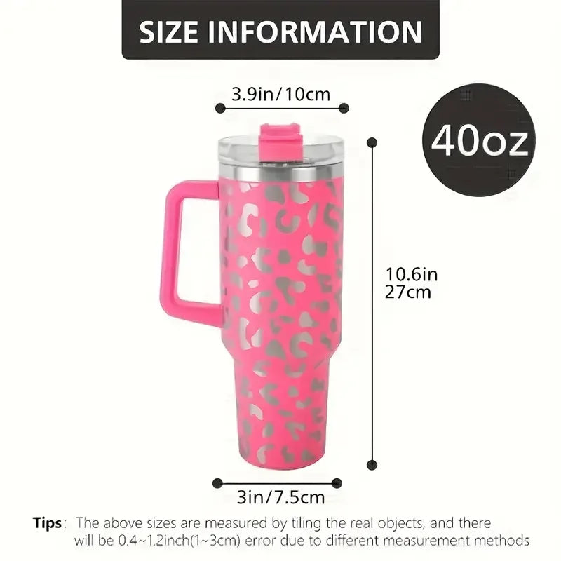 Insulated 40oz Mug Water Bottle with Handle & Straw