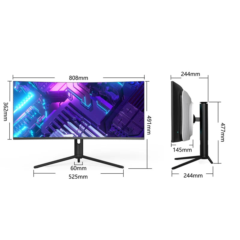 34 Inch Curved Screen Gaming PC Desktop