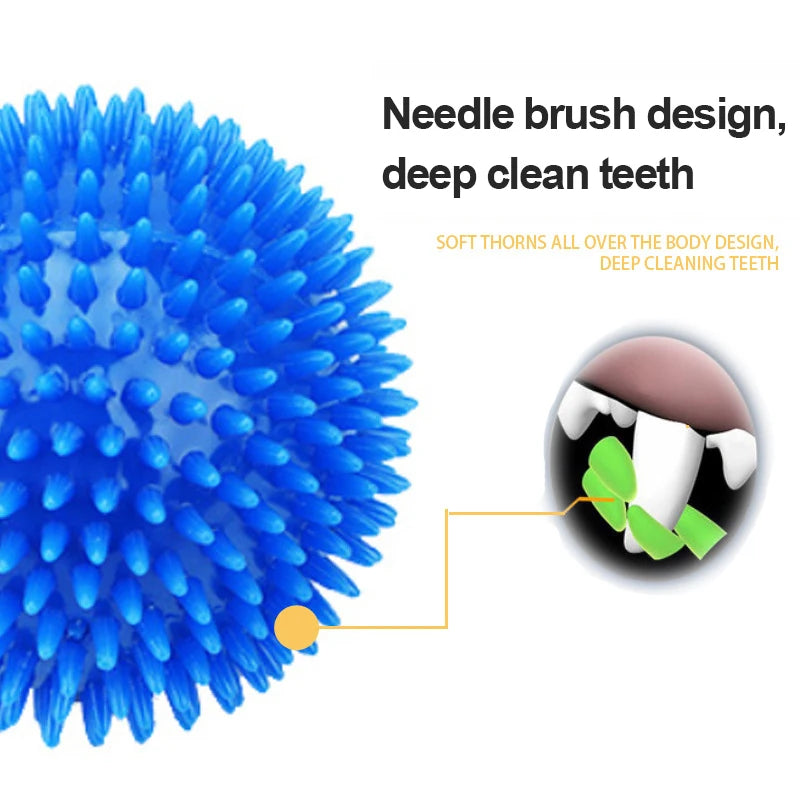 TPR Pet Teeth Cleaning Ball - Squeaky Toy for Dogs