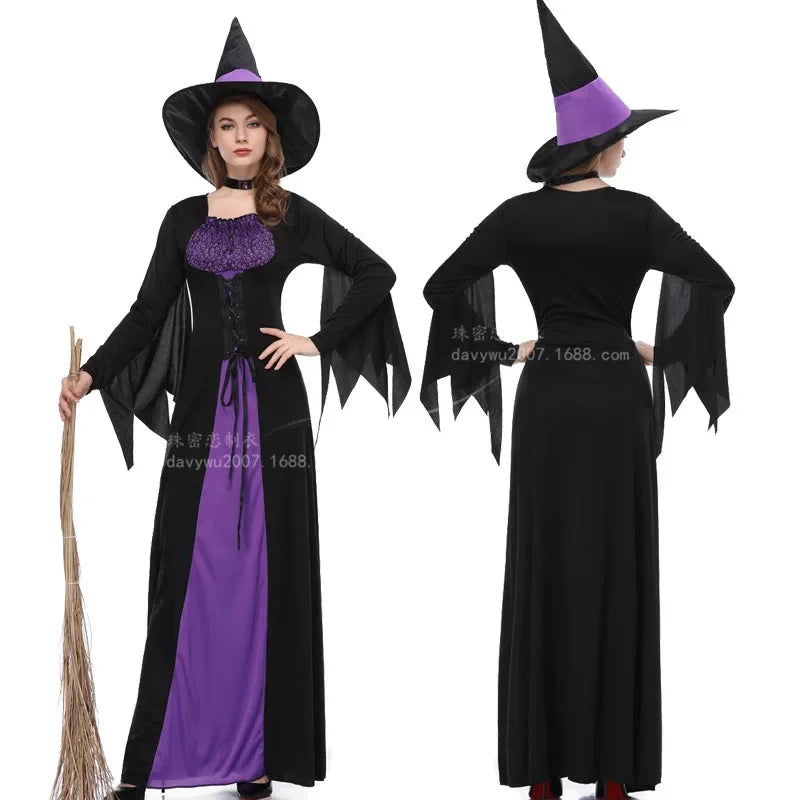 Scary Purple Witch Vampire Costume