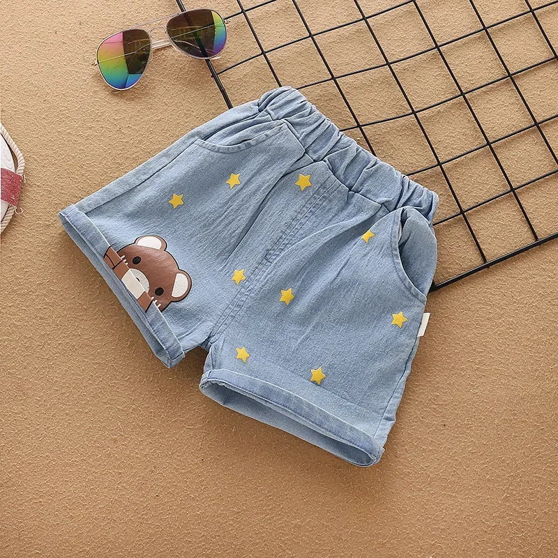 Cartoon Printed Girls Shorts 1-4 Yrs