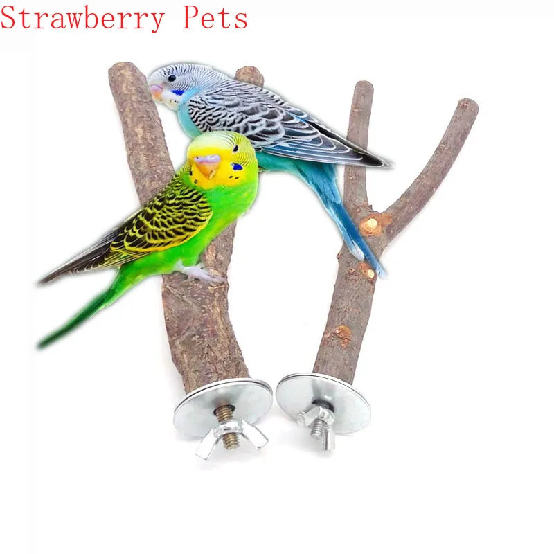 Natural Wood Pet Parrot Branch Stand Rack