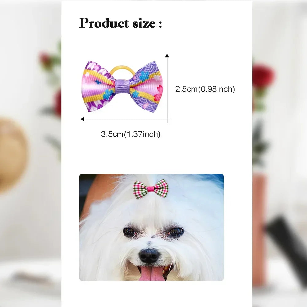 Pet Dog Hair Bows Mix Colours - 10pcs