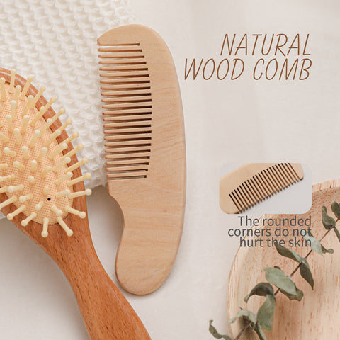 Natural Baby Hair Brush Set