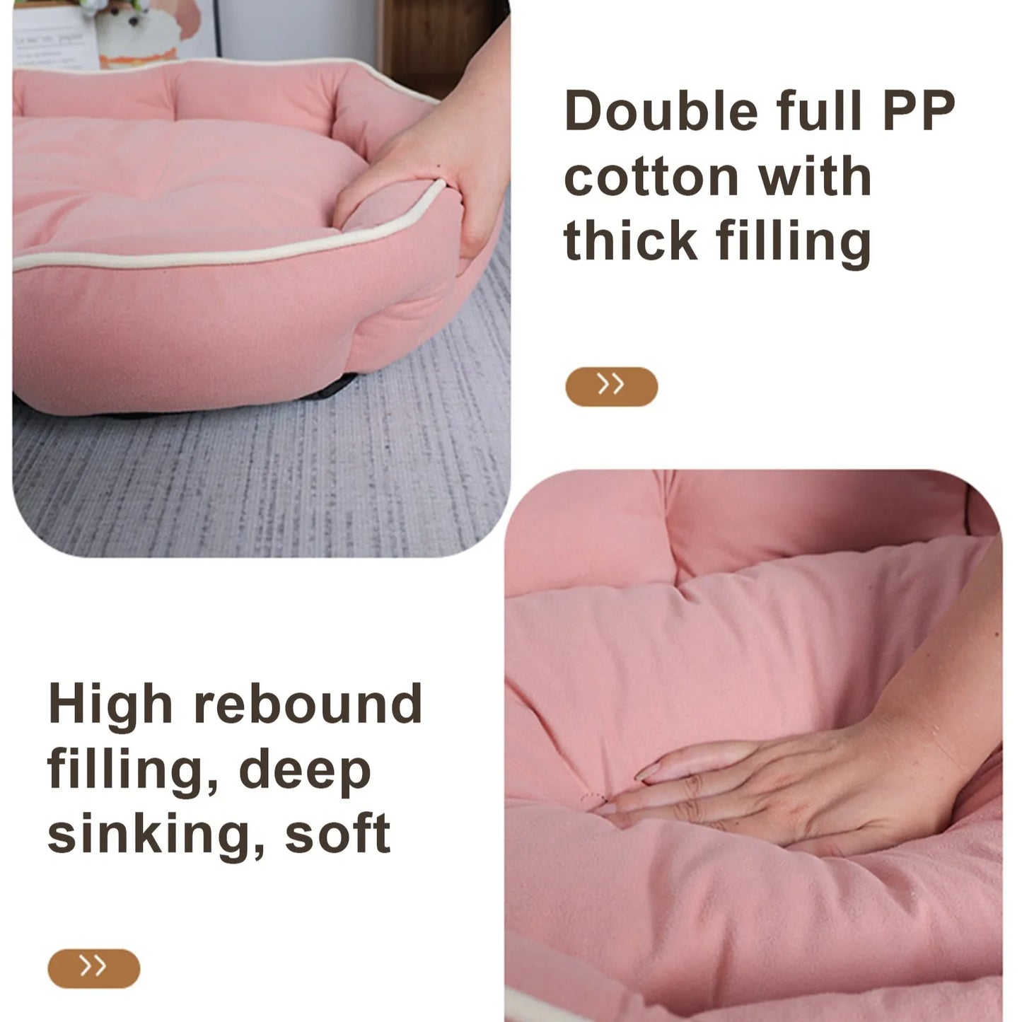 Soft Imitation Suede Dog Bed - Premium Comfort & Neck Support