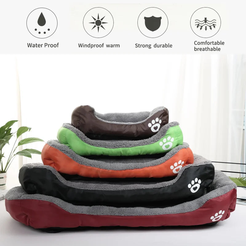 Large Pet Dog Bed Plush Kennel Waterproof Mat