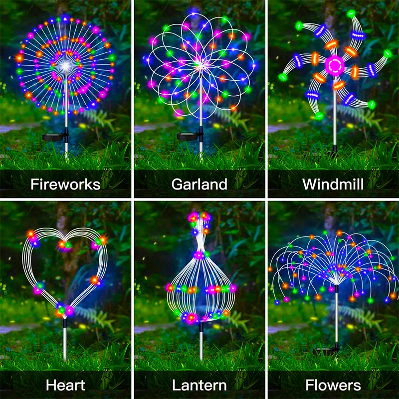 Solar LED Firework Fairy Lights