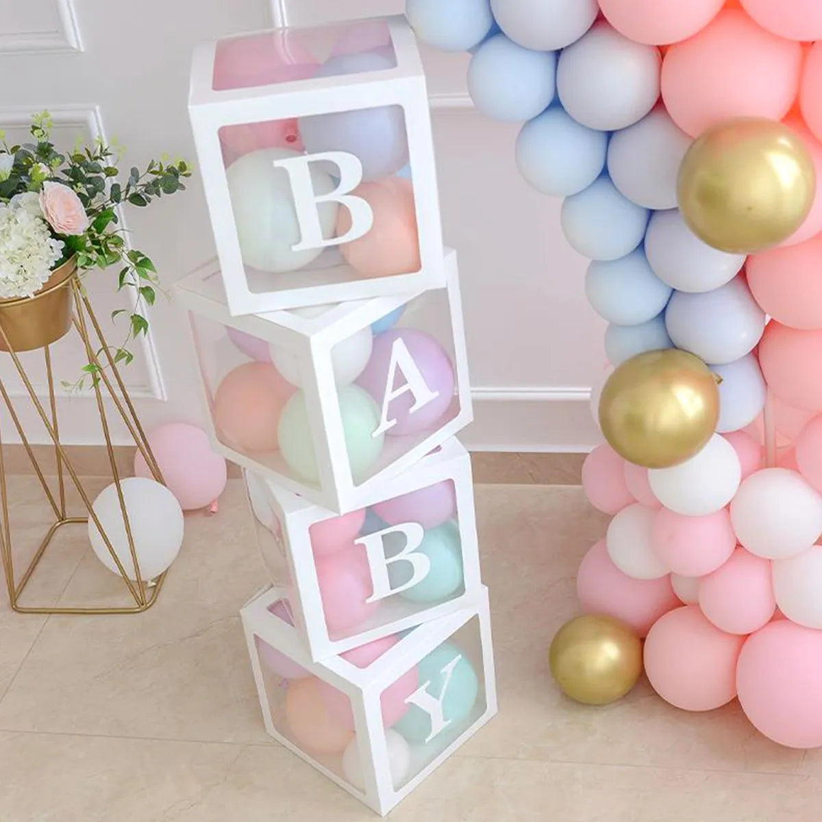 Transparent Balloon Box Baby Shower Decor