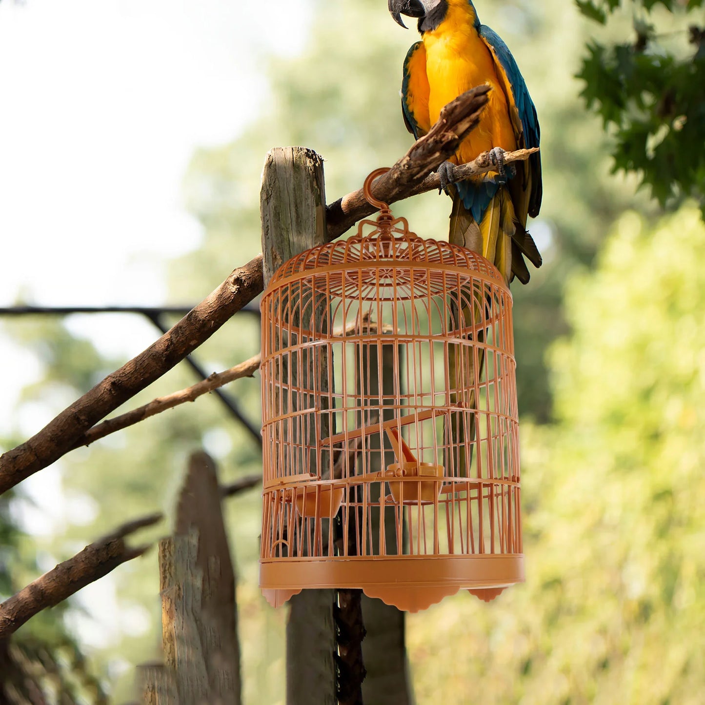 Plastic Bird Cage with Stand - Large Capacity