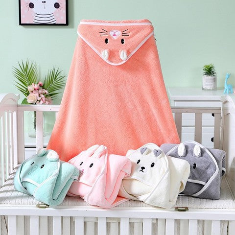 Cartoon Coral Fleece Baby Towel