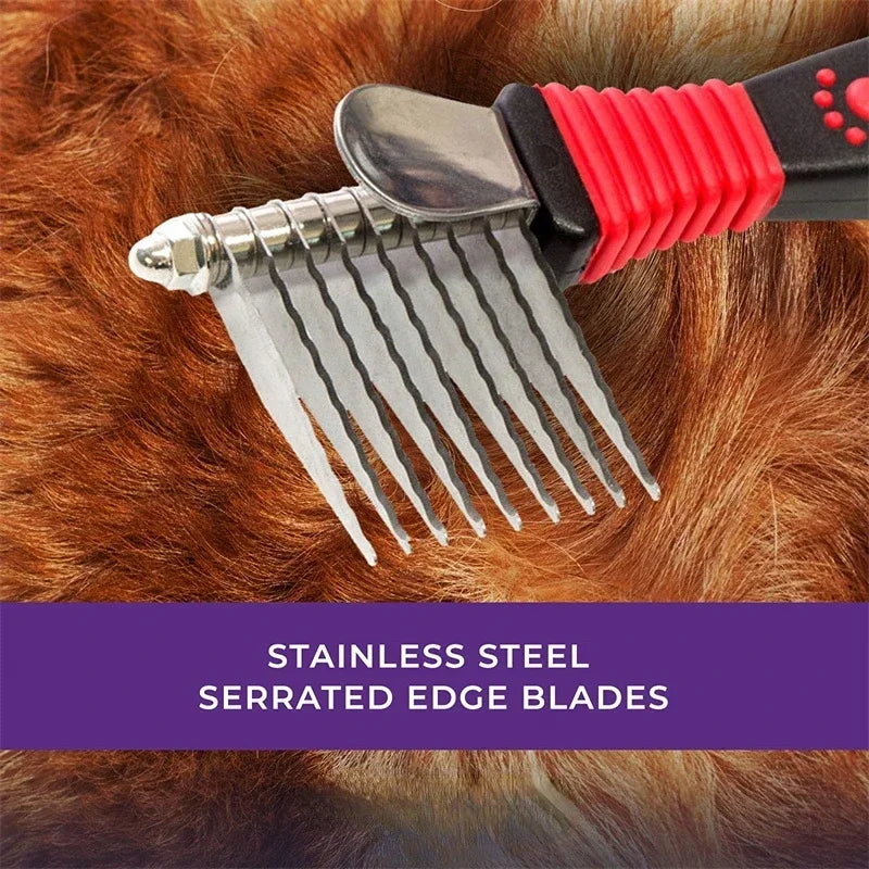 Pet Dematting Fur Rake Comb