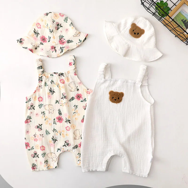 Cute Cherry Bear Romper Set