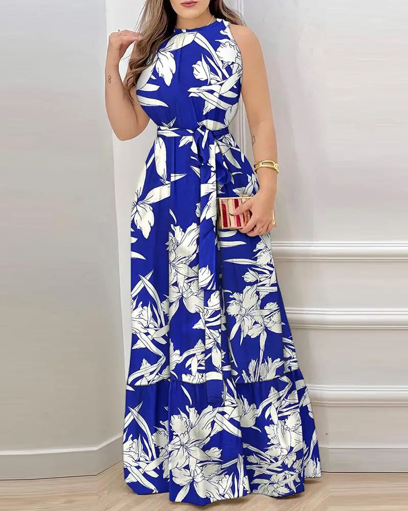 Elegant Flower Y2k Long Dress