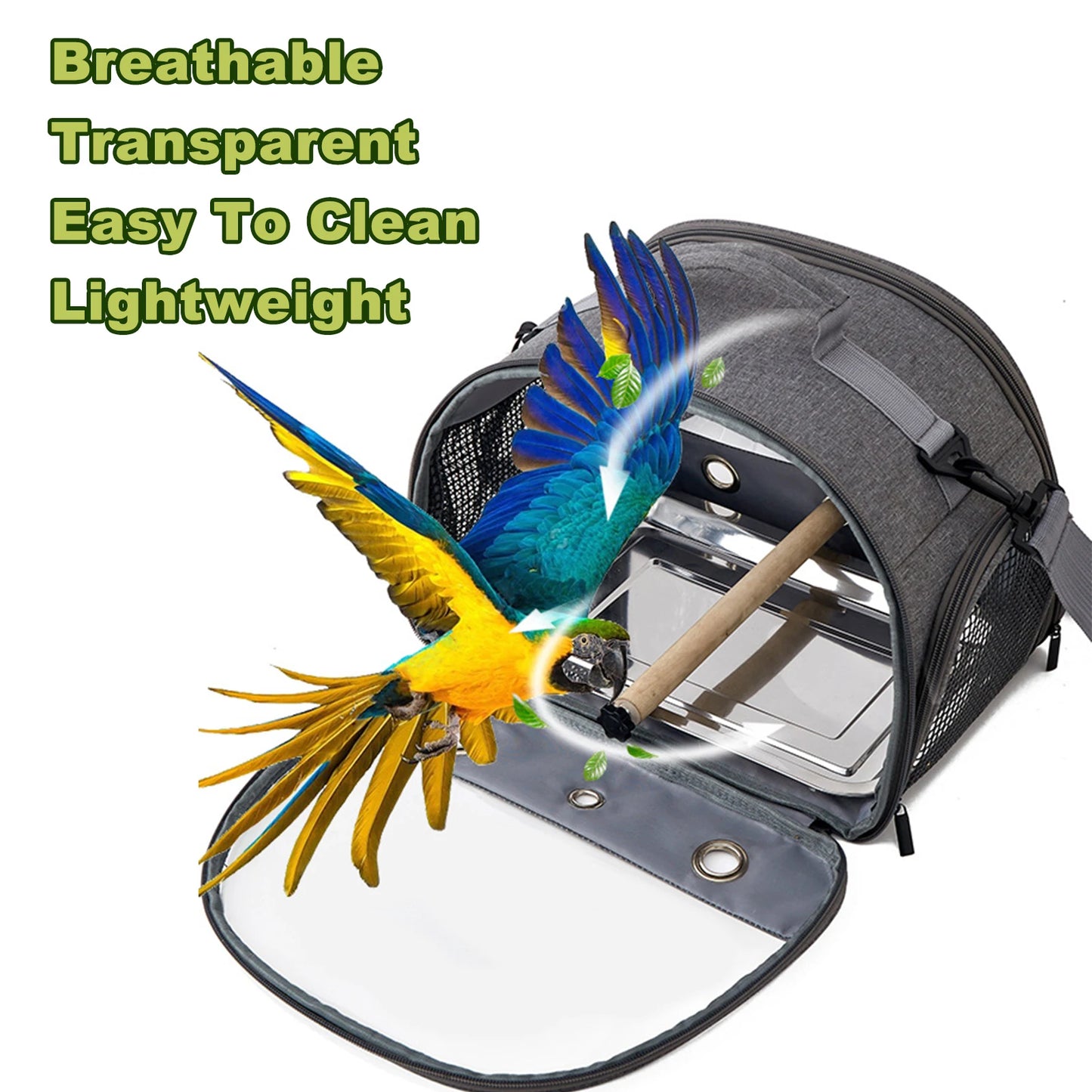 Portable Parrot Carrier Bag with Perch