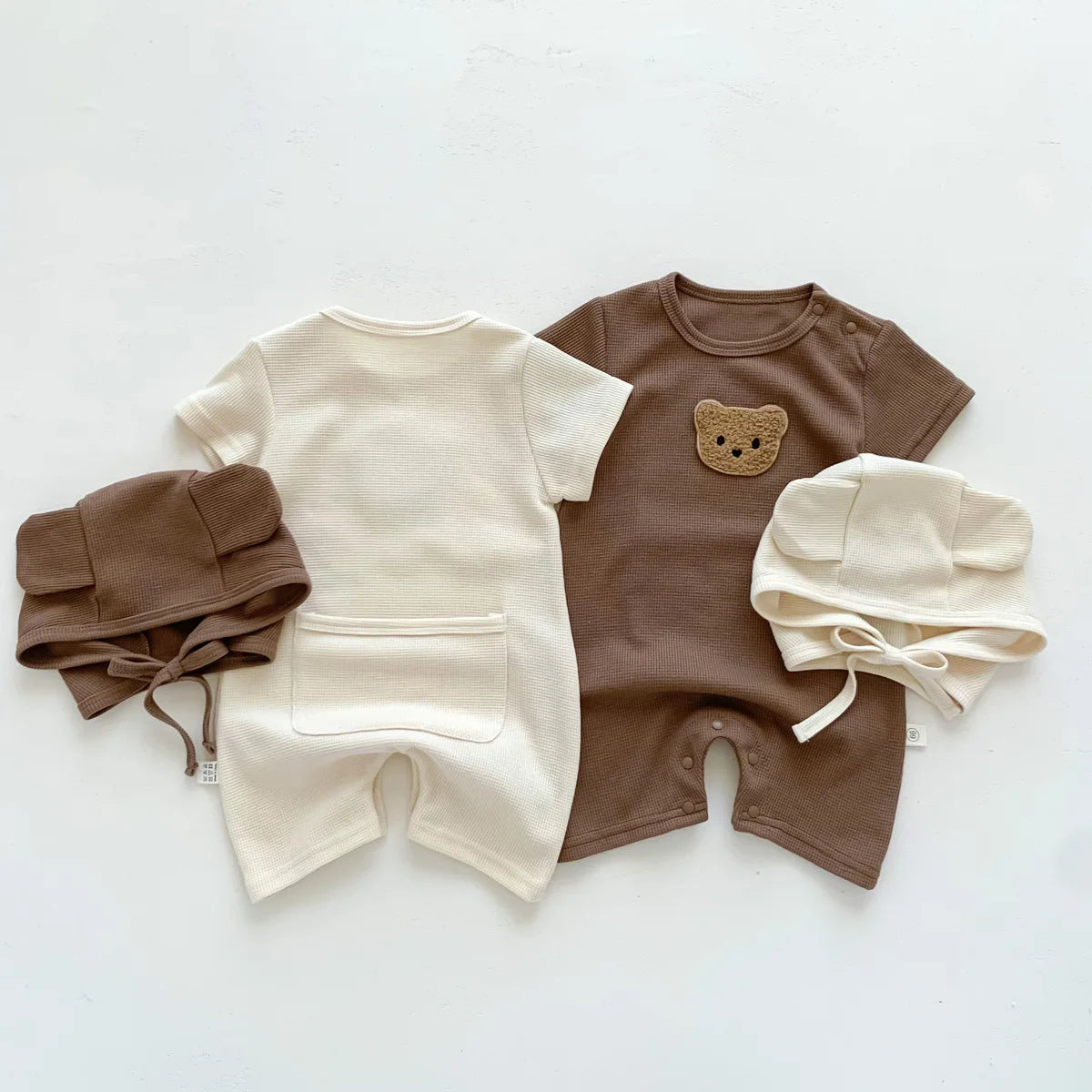 Baby Bear Patch Romper Set