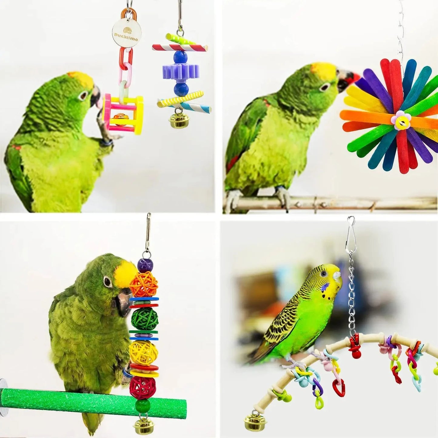 Reliable Parrot Bird Cage Toys Set