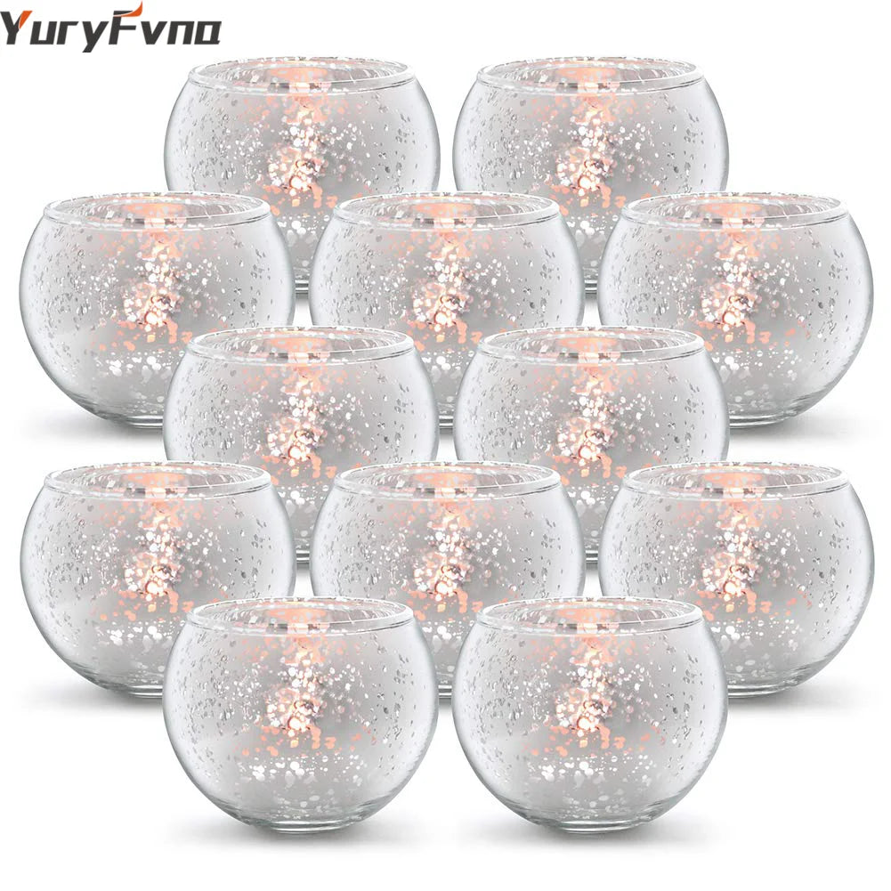 Mercury Glass Candle Holders Home Décor