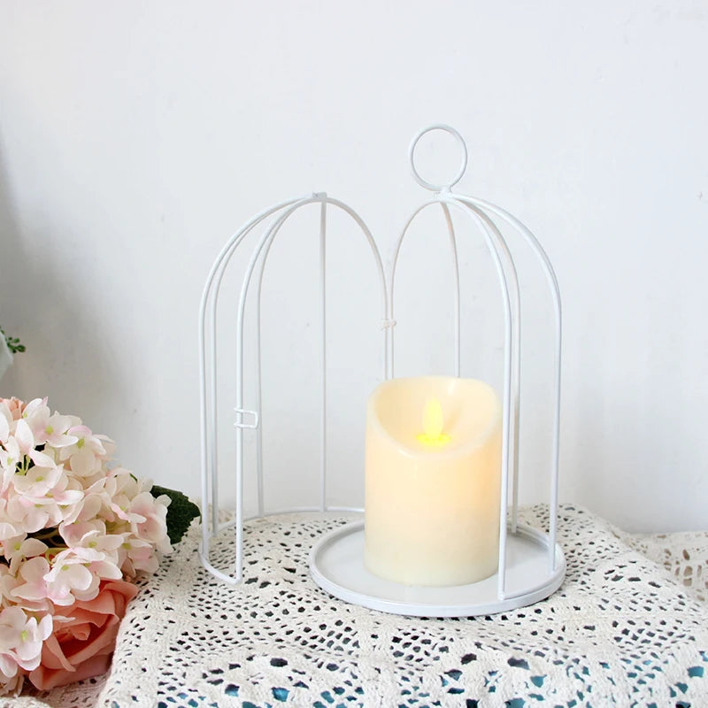 Elegant Metal Birdcage with Bird Hook Decoration