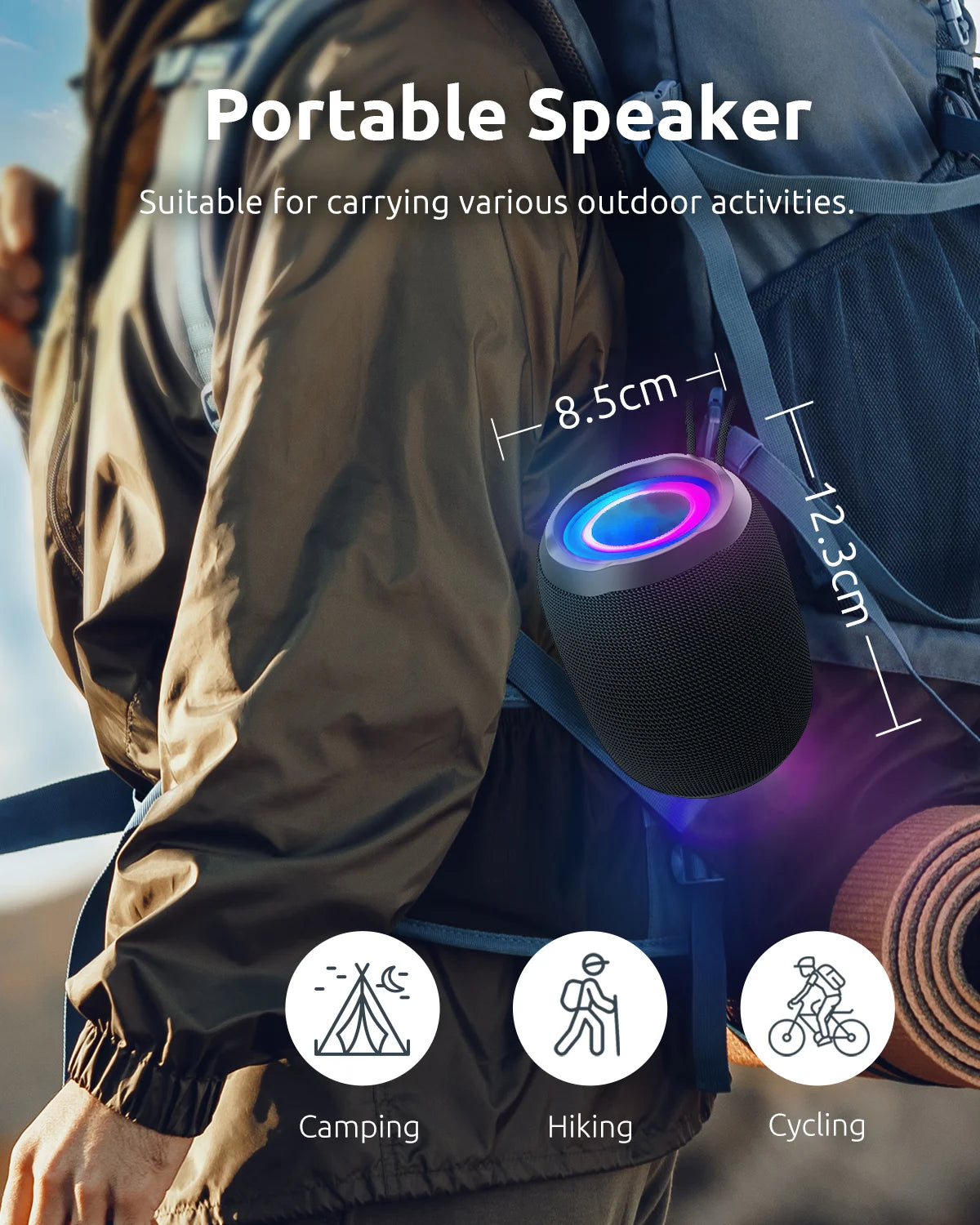 Powerful Bluetooth Speaker with LED Lights