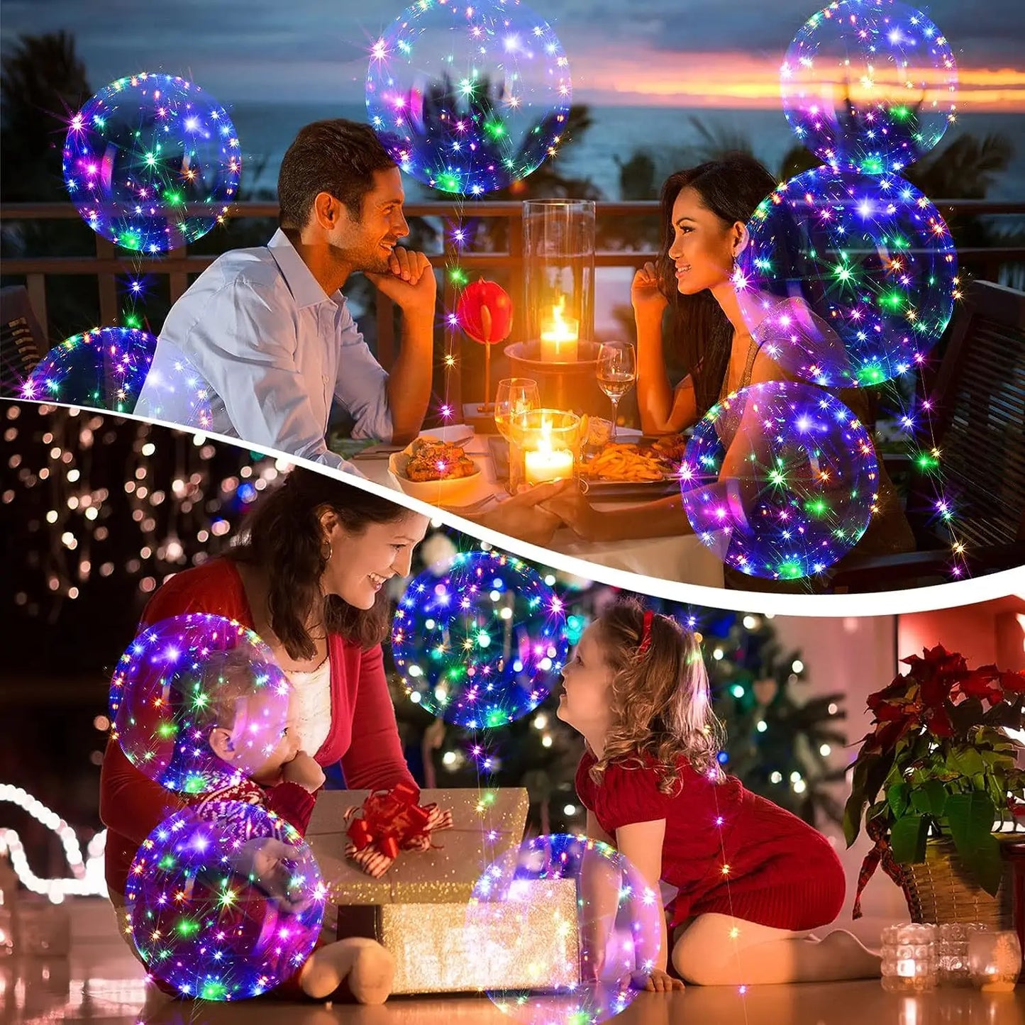 10Pcs LED Light Up Bobo Balloons