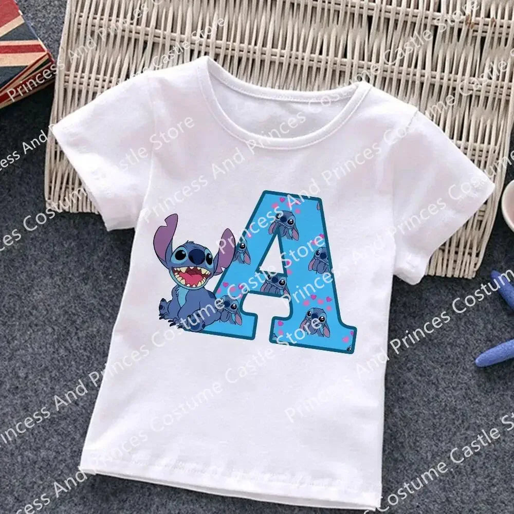 Stitch Letter ABCD Kid's T-Shirt