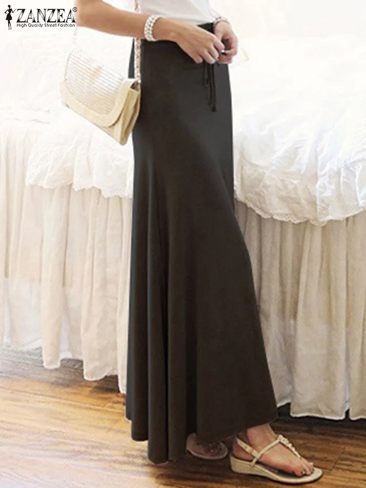 ZANZEA Fashion Solid Women's Maxi Skirt