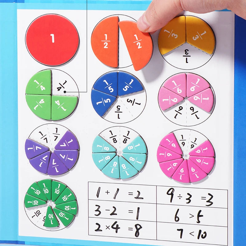 Children Magnetic Fraction Learning Math Toy