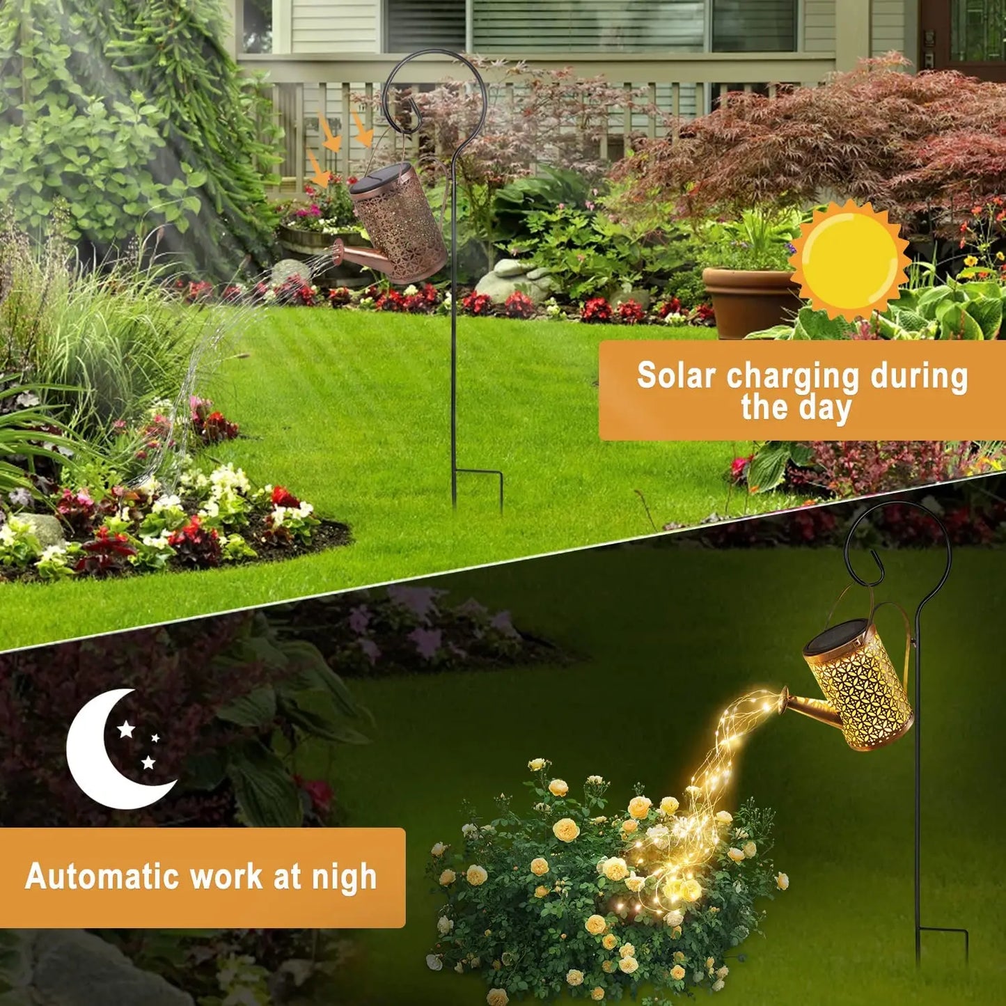 Solar Cascading Watering Can Light