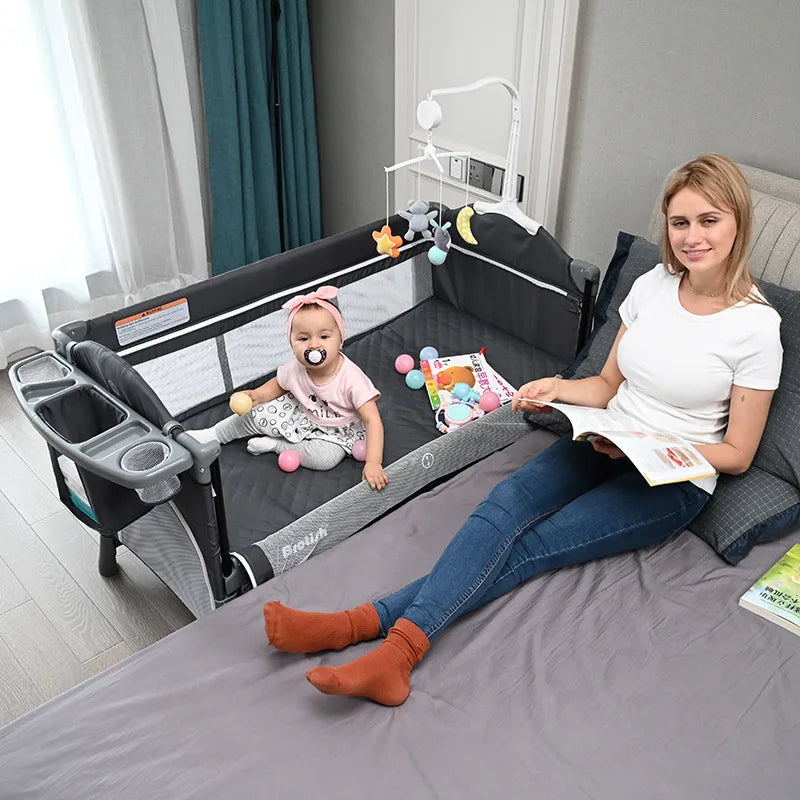 Portable Baby Crib with Diaper Table