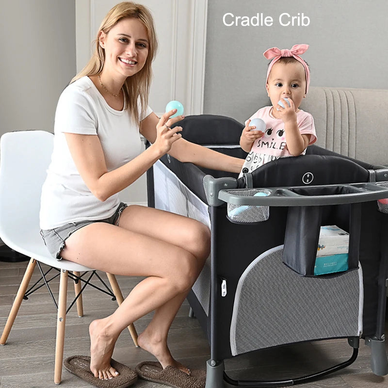 Portable Baby Crib with Diaper Table