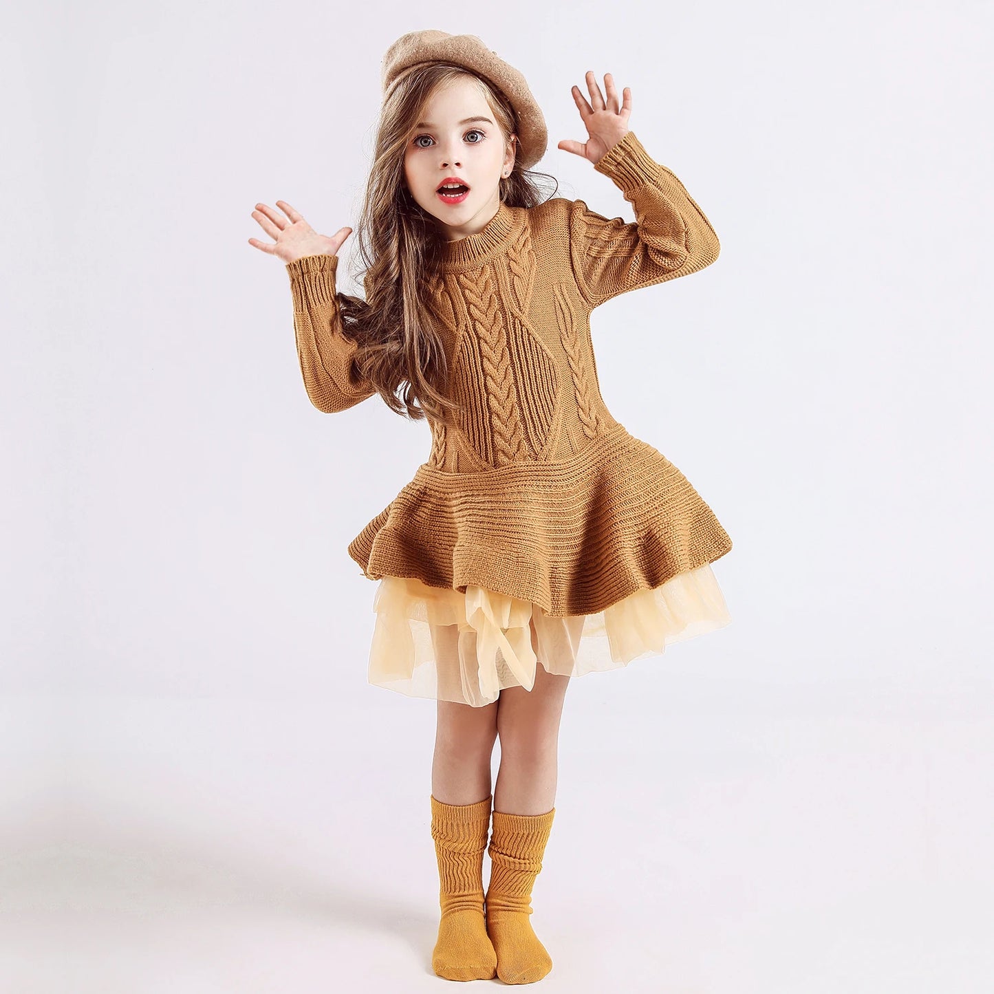 Girls Reindeer Christmas Dress