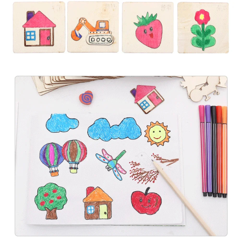 Montessori Kids Painting Stencil Set