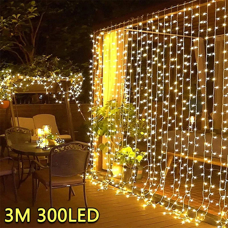 3M LED Curtain String Lights Fairy Decoration